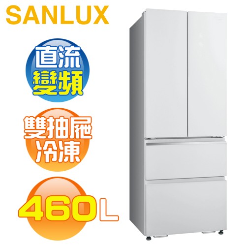 SANLUX 台灣三洋 ( SR-C460DVGF ) 460公升 日式美學變頻四門電冰箱 -琉璃白《送基本安裝、舊機回收》
