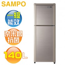 SAMPO 聲寶 ( SR-C14Q/Y9 ) 140公升 經典定頻雙門冰箱-晶鑽金《送基本安裝、舊機回收》