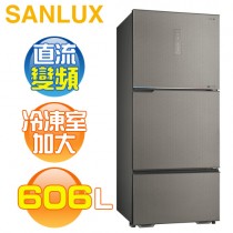 SANLUX 台灣三洋 ( SR-V610C ) 606公升 大冷凍庫變頻三門電冰箱 -晶鑽銀《台中市另享優惠，請先洽詢》